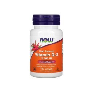 NOW Foods Vitamine D3 2000 UI (50 µg) – 120 Softgels