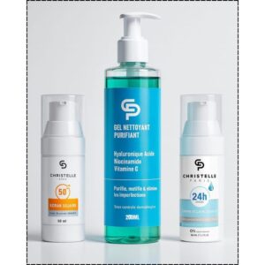 Christelle Paris Routine Éclat : Gel Nettoyant 200ml + Crème Antitaches 50ml + Écran SPF50 50ml